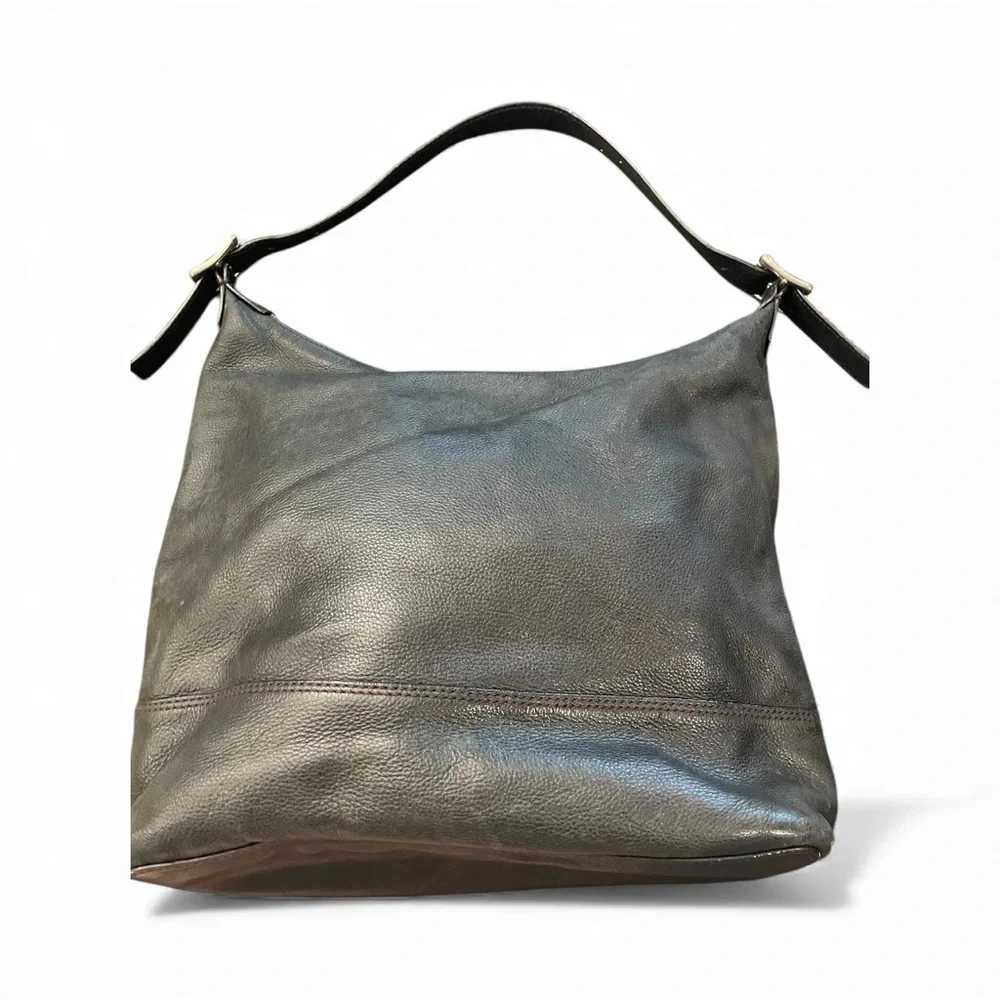 FOSSIL Black Leather Pebbled Satchel‎ Shoulder Handbag Zip Boho Hippie Western